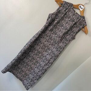 Calvin Klein Classy Professional Midi Knee Dress Black Tan Pattern Women’s sz 4